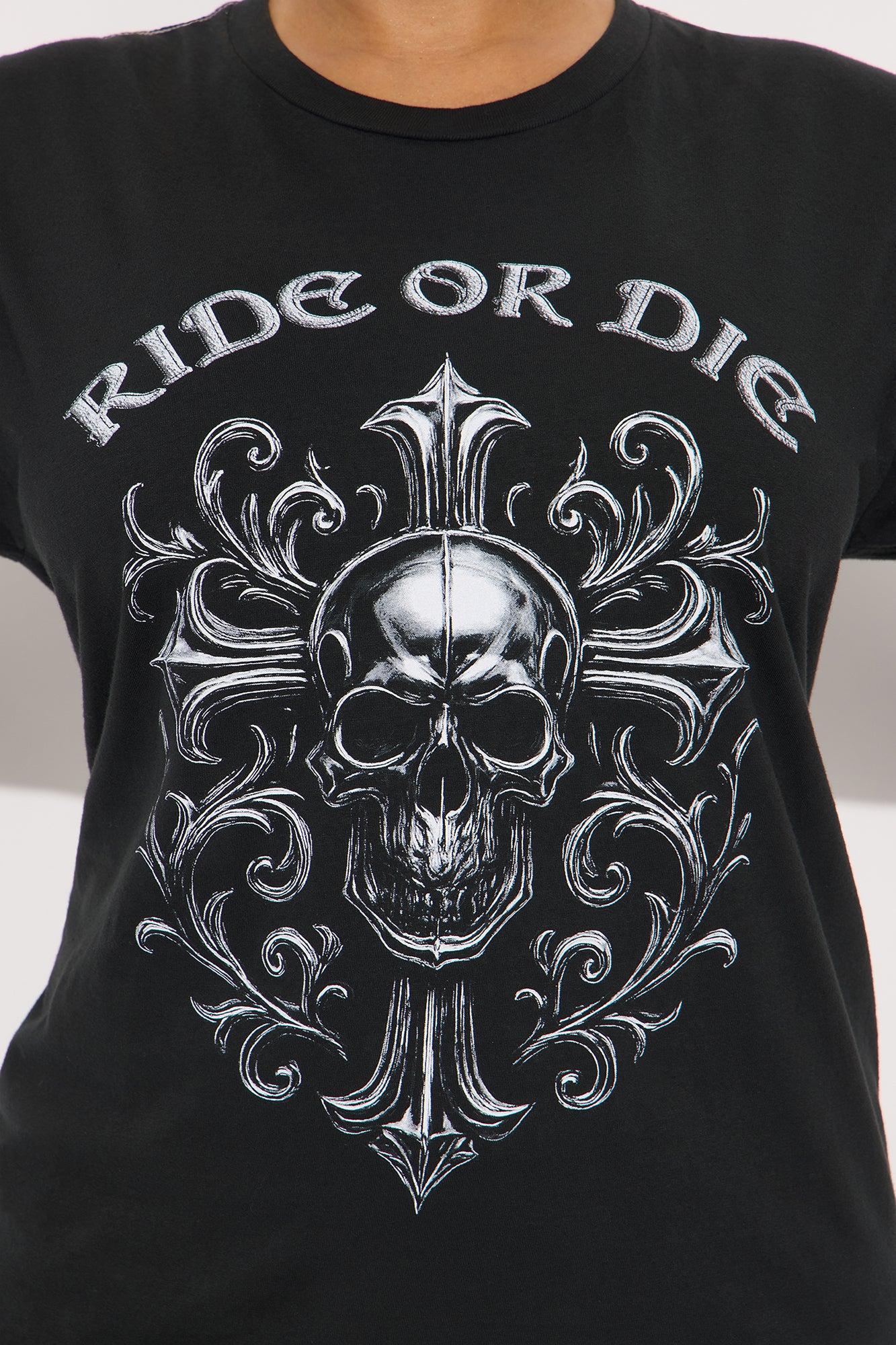 Ride Or Die Cross Washed Tee - Black Female Product Image