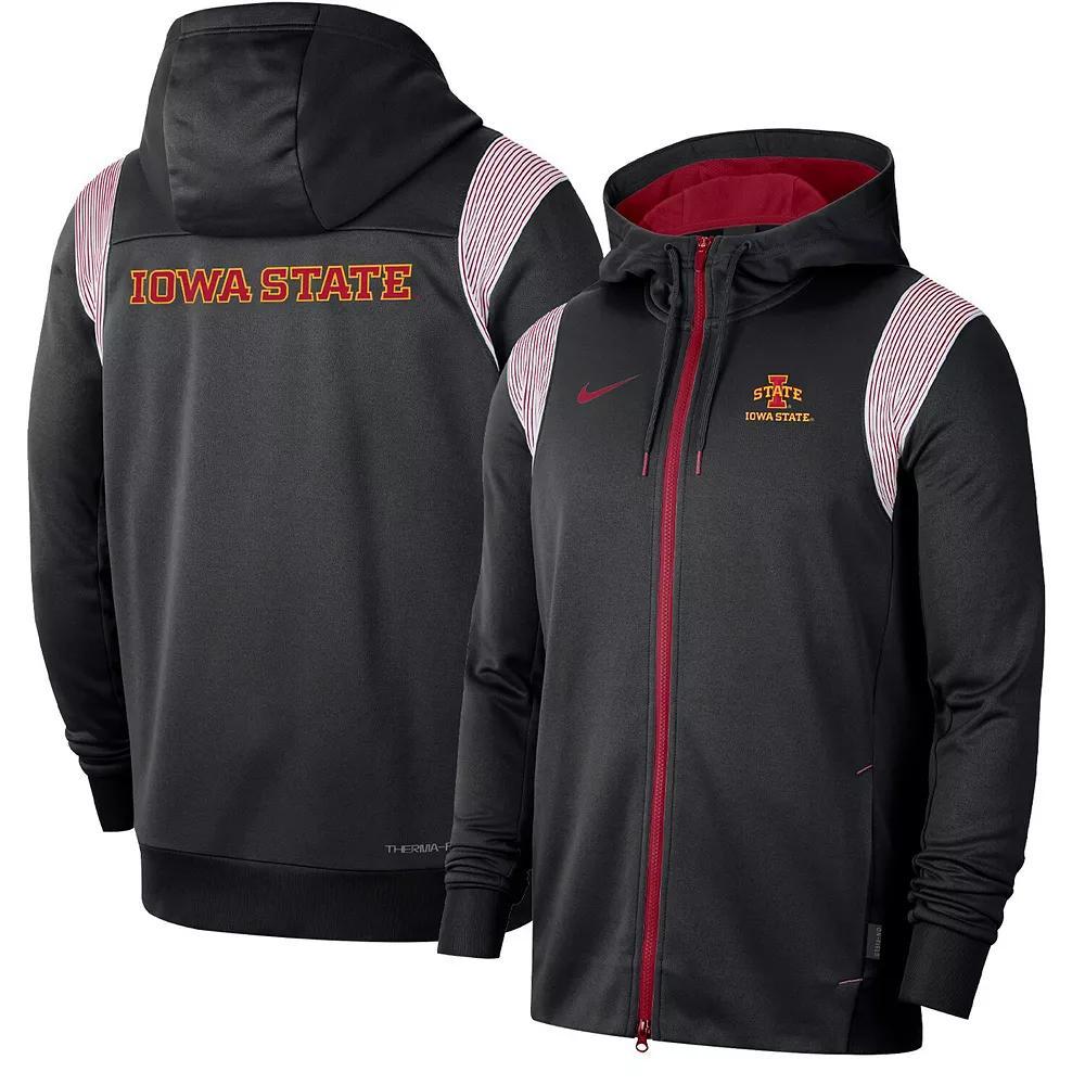 Men's Nike Black Iowa State Cyclones Sideline Performance Full-Zip Hoodie, Size: Large Product Image