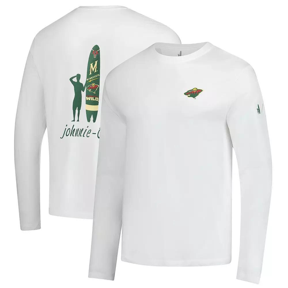 Men's johnnie-O White Minnesota Wild Adam Long Sleeve T-Shirt, Size: Large Product Image