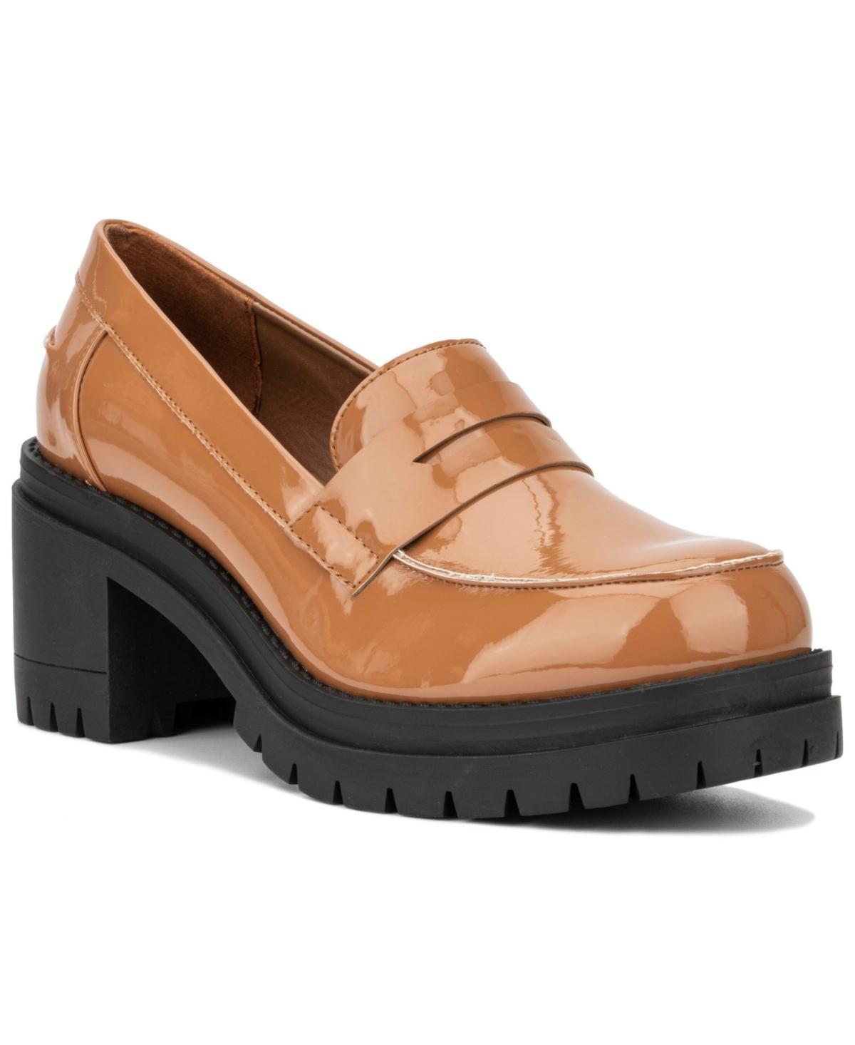 New York & Company Women's Penny Loafers, Size: 6, Ivory Croc Product Image