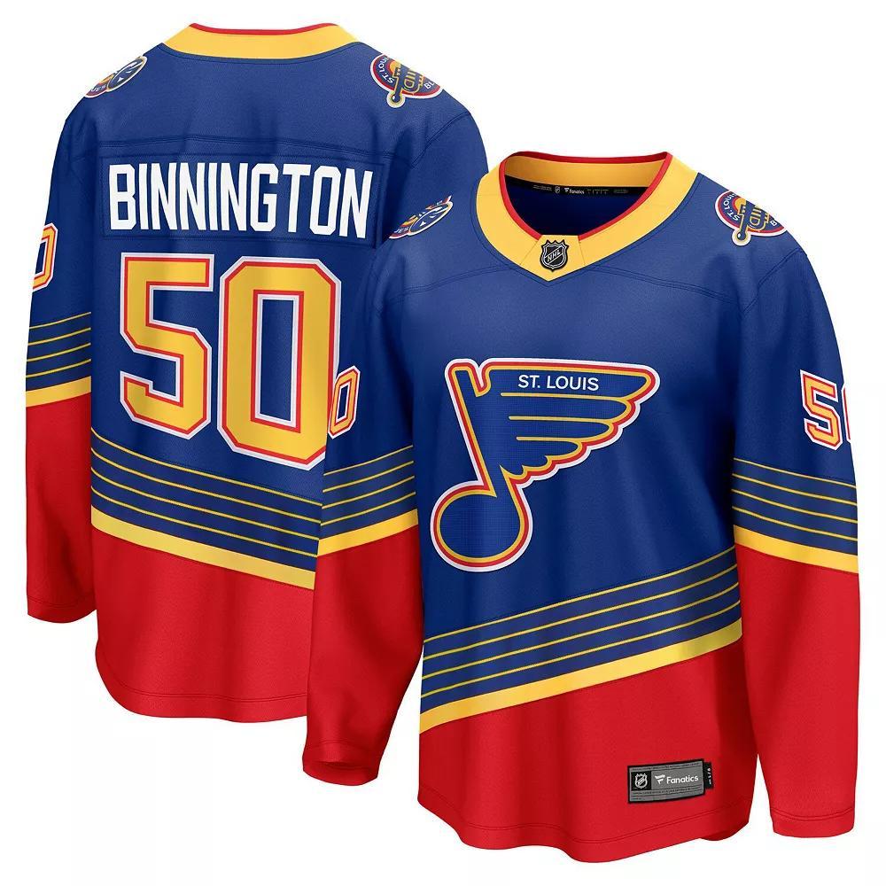 Men's Fanatics Jordan Binnington Royal St. Louis Blues Alternate Premier Breakaway Player Jersey, Size: Large Product Image