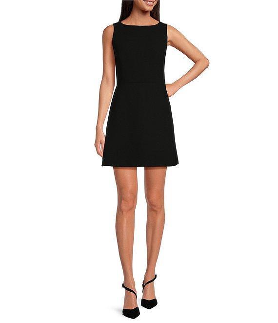 Gianni Bini Charlotte Crepe Boat Neck Sleeveless A-Line Mini Dress Product Image