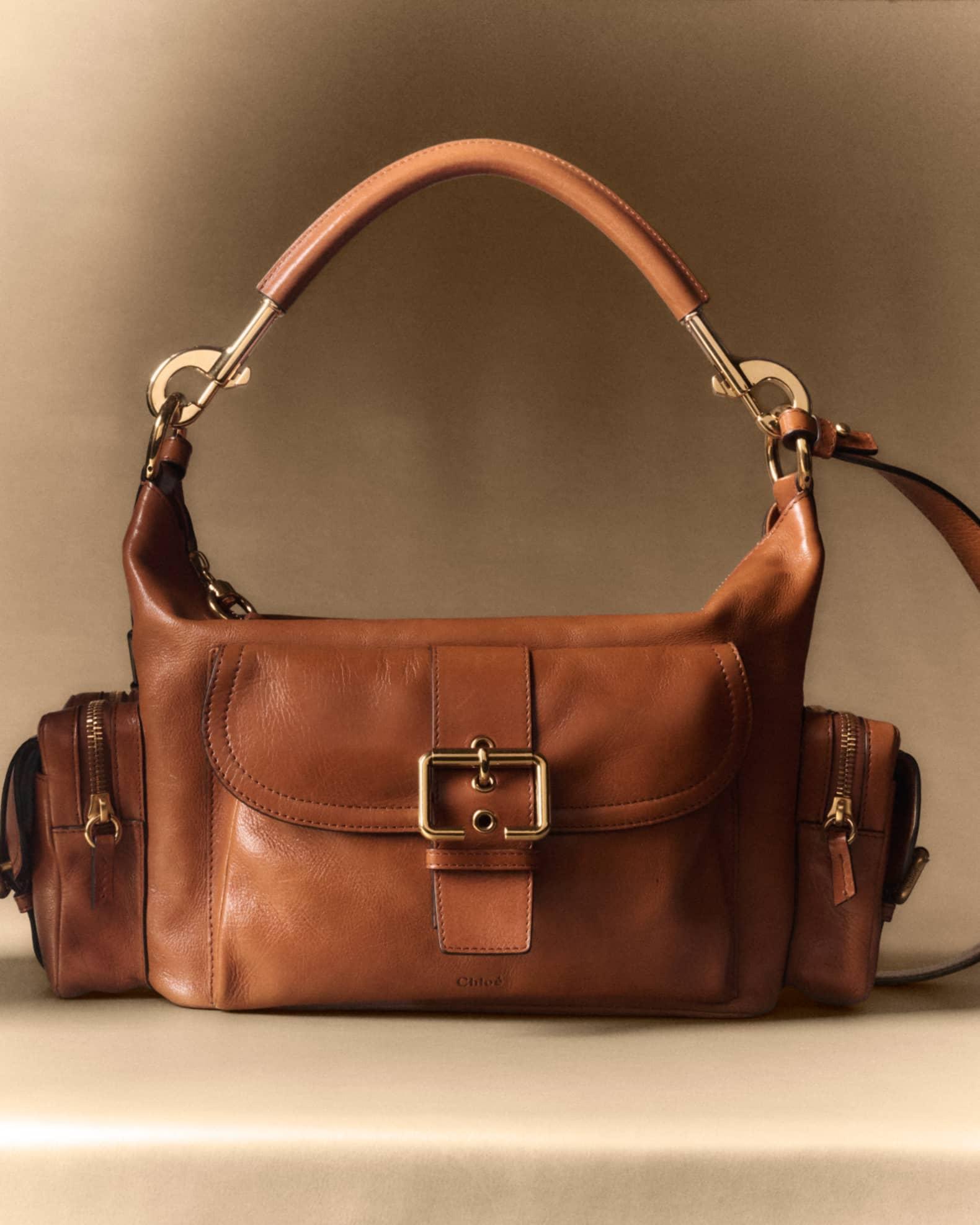 Camera Bag Medium in Natural Shiny Calfskin Product Image