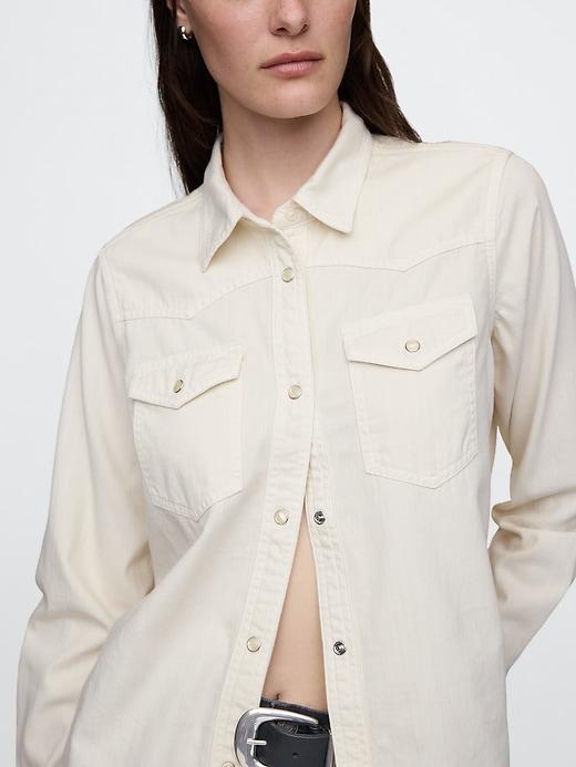 UltraSoft Denim Western Shirt Product Image