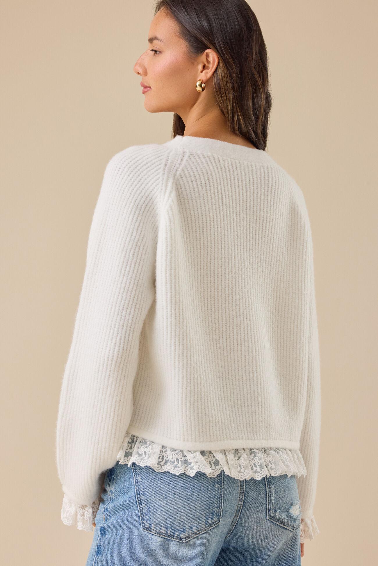 Salome Lace Trim Cardigan Product Image