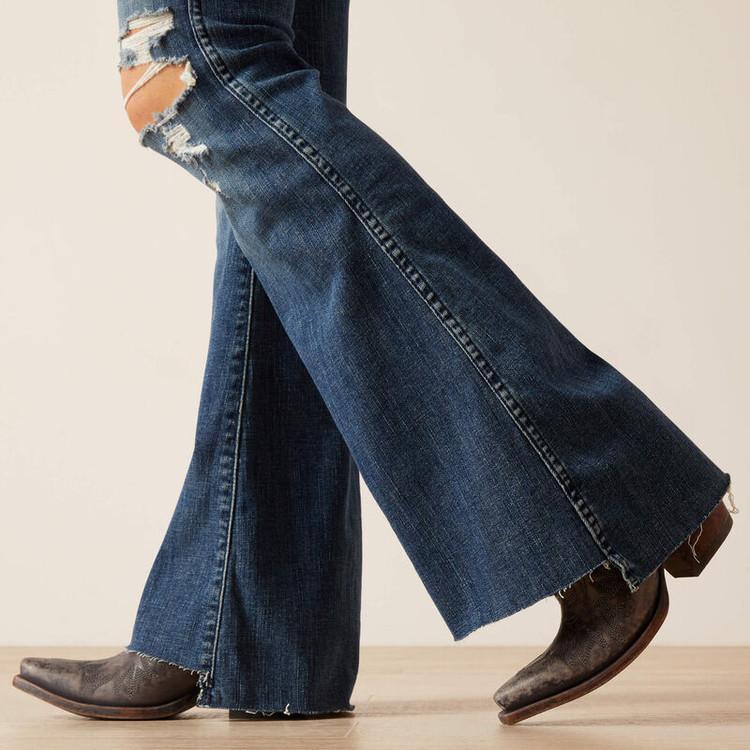 SALE Ariat® Ladies REAL High Rise Thea Flare Jean - Raw Hem Product Image