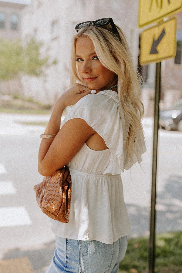 Share The Love Babydoll Top In Cream Product Image