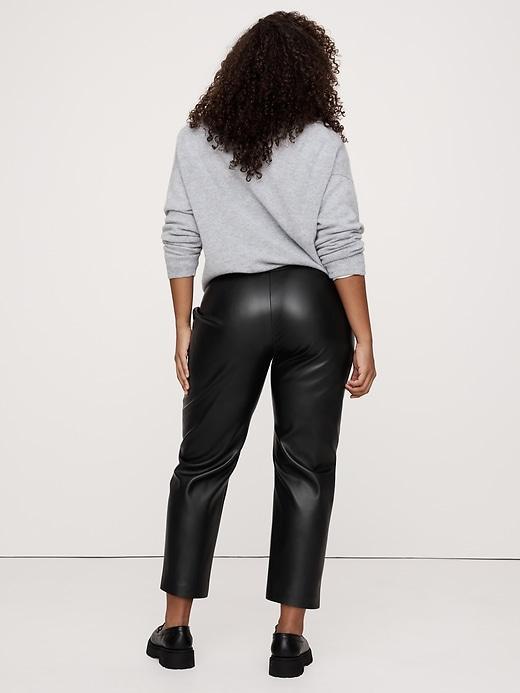 Mid-Rise Slim Vegan Leather Pull-On Pant Product Image