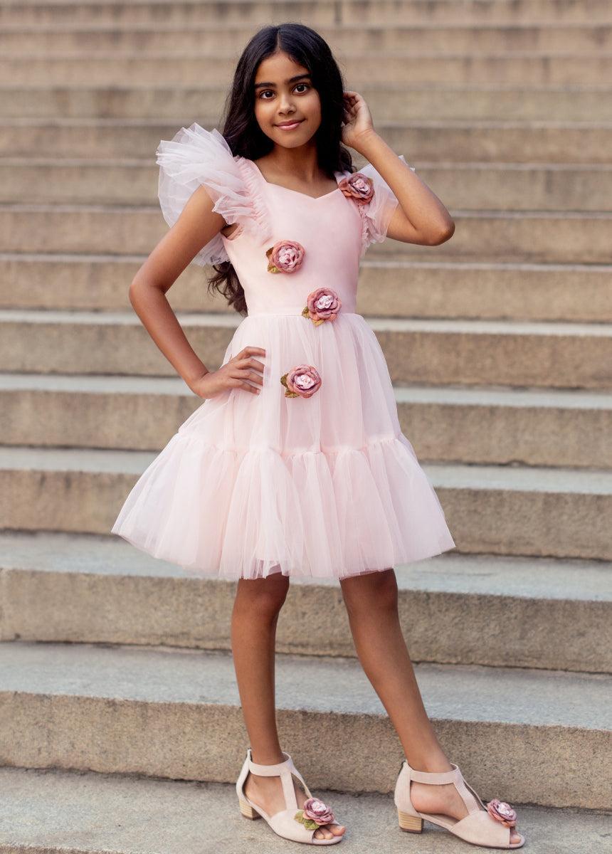 Elain Dress in Pale Pink Girls Product Image