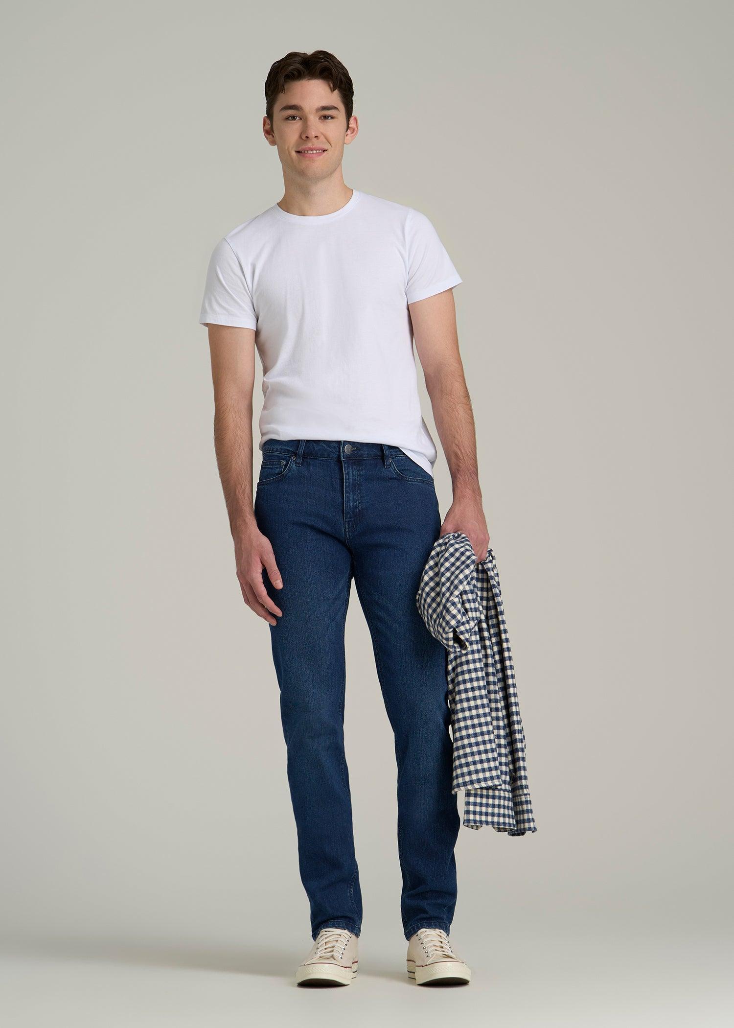 Dylan Slim Fit Jeans for Tall Men in Atlantic Blue Product Image