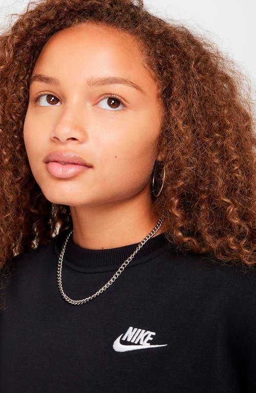 Nike Kids' Sportswear Club Fleece Crewneck Sweatshirt in Black/White at Nordstrom, Size Xs Product Image