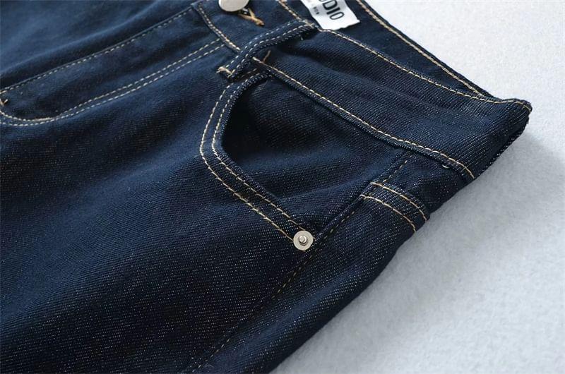 High Waist Unwashed Wide Leg Jeans (Various Designs) Product Image