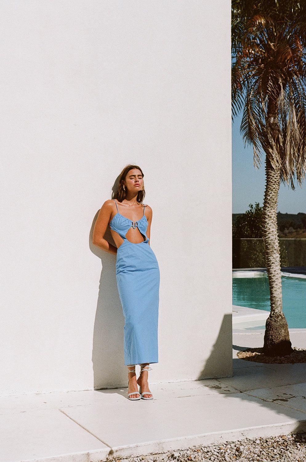 Chele Midi Dress - Cerulean Product Image