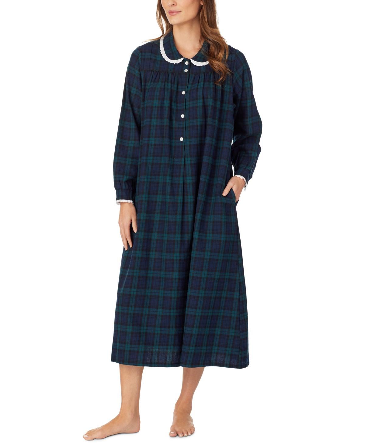 Lanz of Salzburg Classic 50 Open Neck Gown Plaid) Women's Pajama Product Image