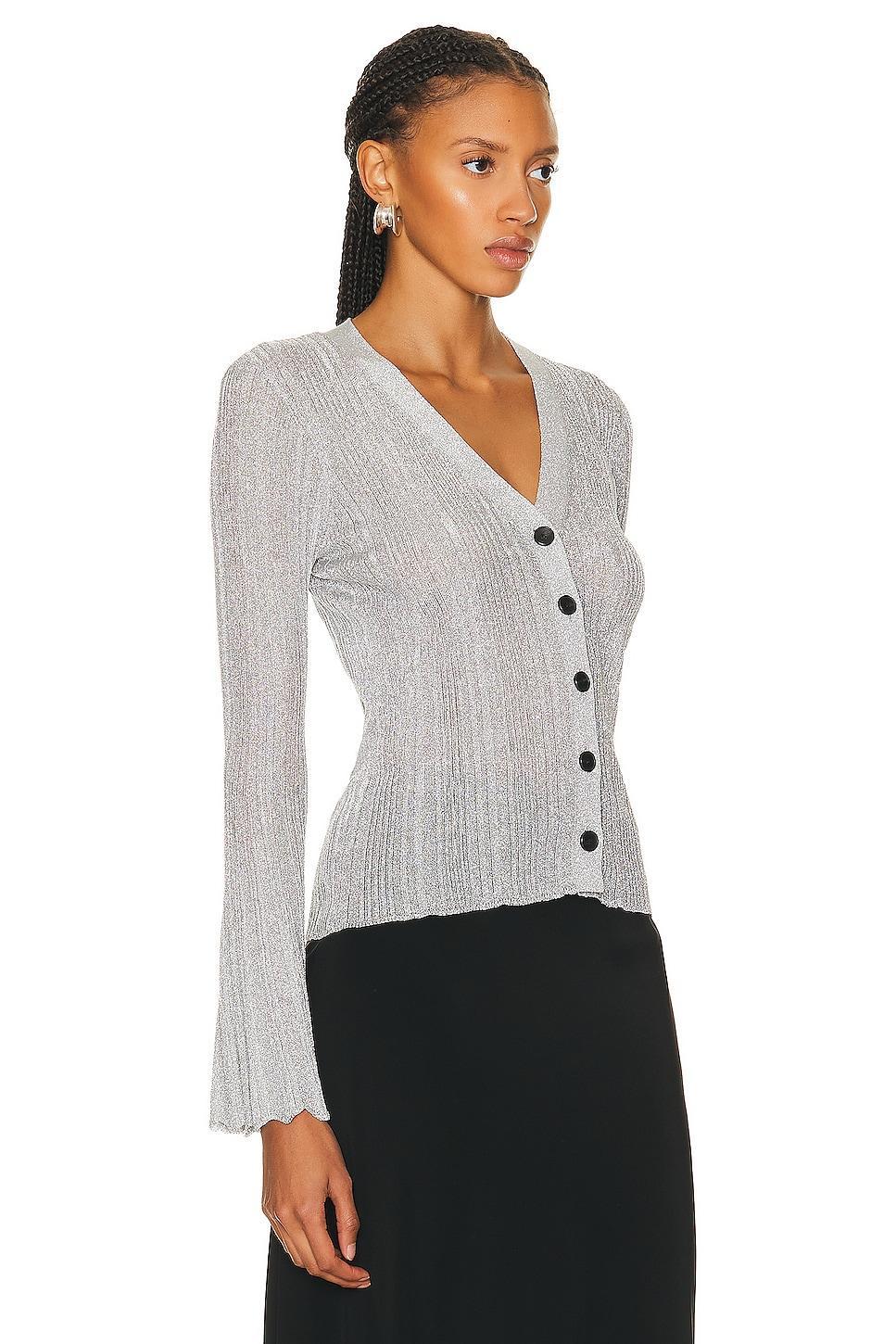 A.L.C. Melanie Cardigan in Metallic Silver Product Image