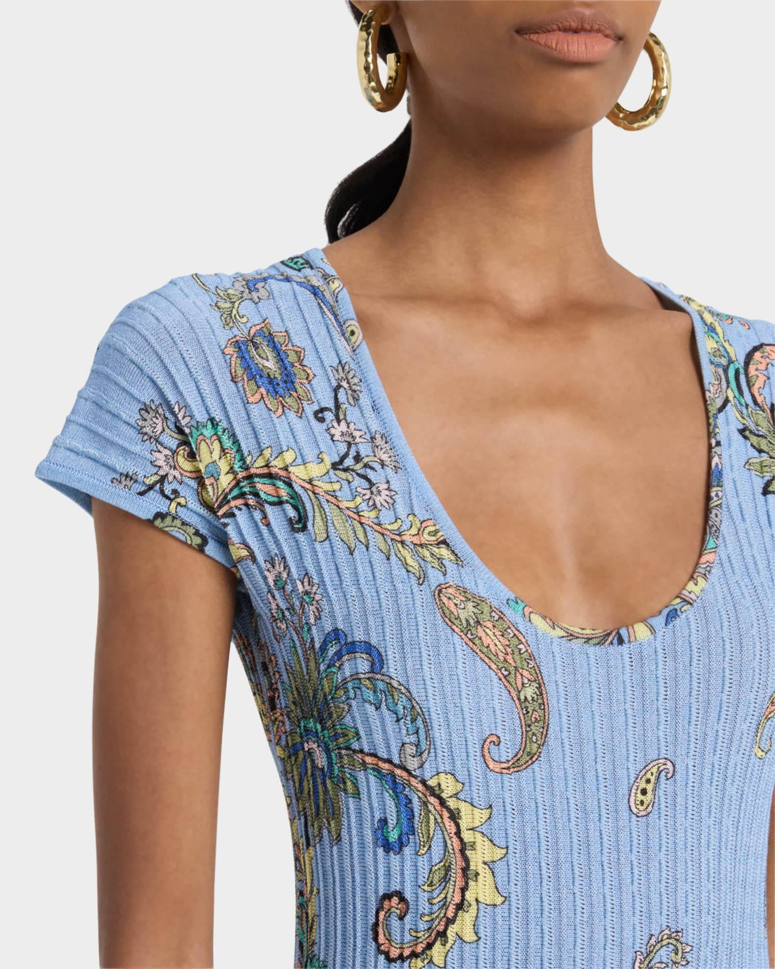 Lucky Charm Print Scoop-Neck Rib Midi Dress Product Image
