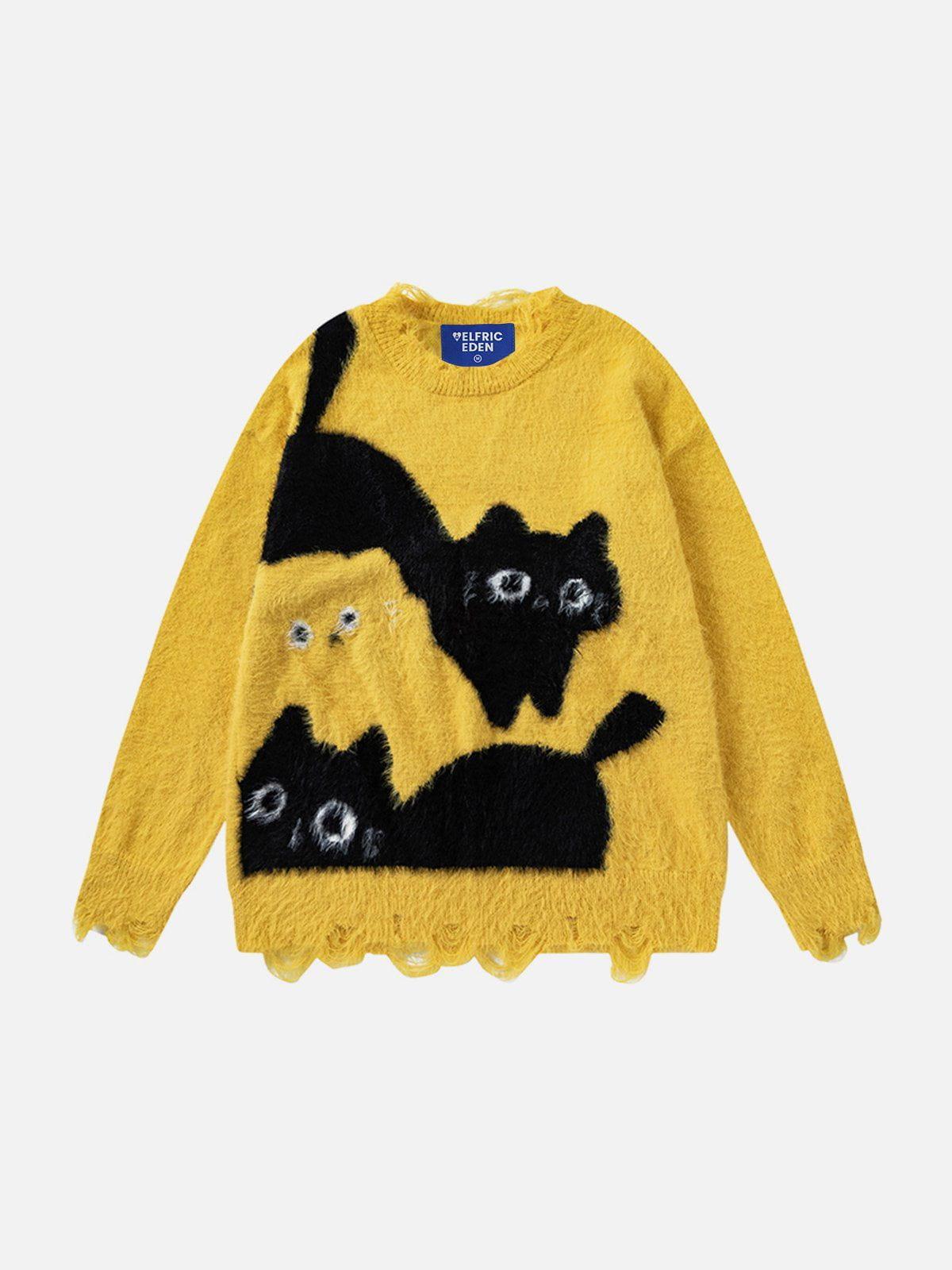 Aelfric Eden Color Blocking Cat Sweater Product Image