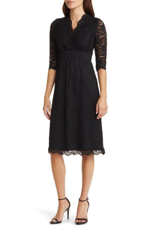 Womens Scalloped Boudoir Lace Cocktail Dress Product Image