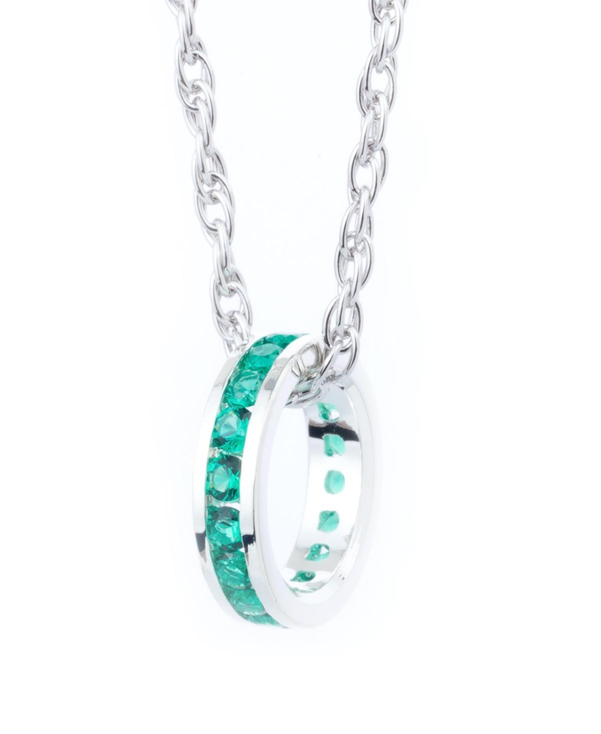 Traditions Jewelry Company Sterling Silver Channel-Set White Topaz Birthstone Pendant Necklace, Womens Product Image