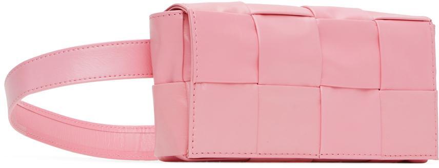 BOTTEGA VENETA Pink Cassette Belt Bag In 5834 Ribbon-silver Product Image
