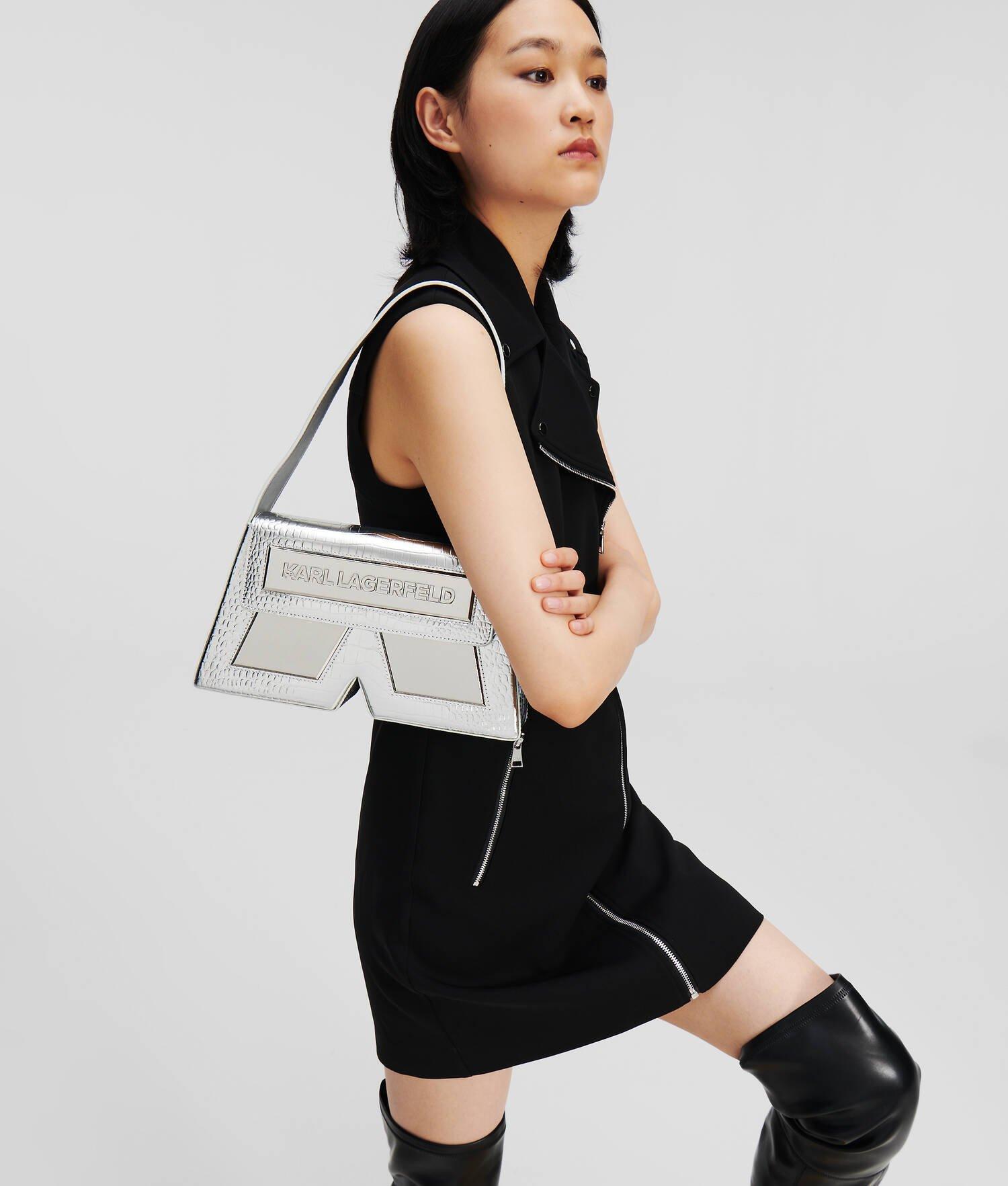 IKON K MEDIUM CROC-EFFECT SHOULDER BAG Product Image
