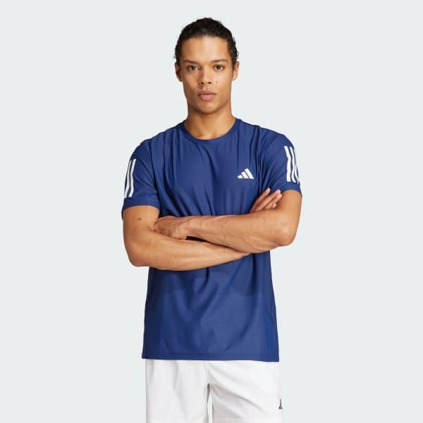 Mens adidas Own The Run Short Sleeve Tee Aurora Red Product Image