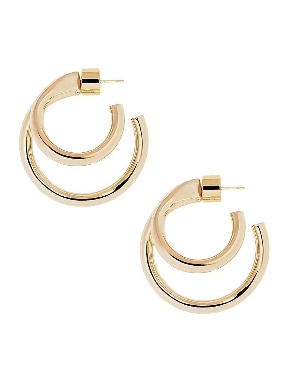 Womens Double Lilly Hoop Earrings/10MM x 29MM Product Image
