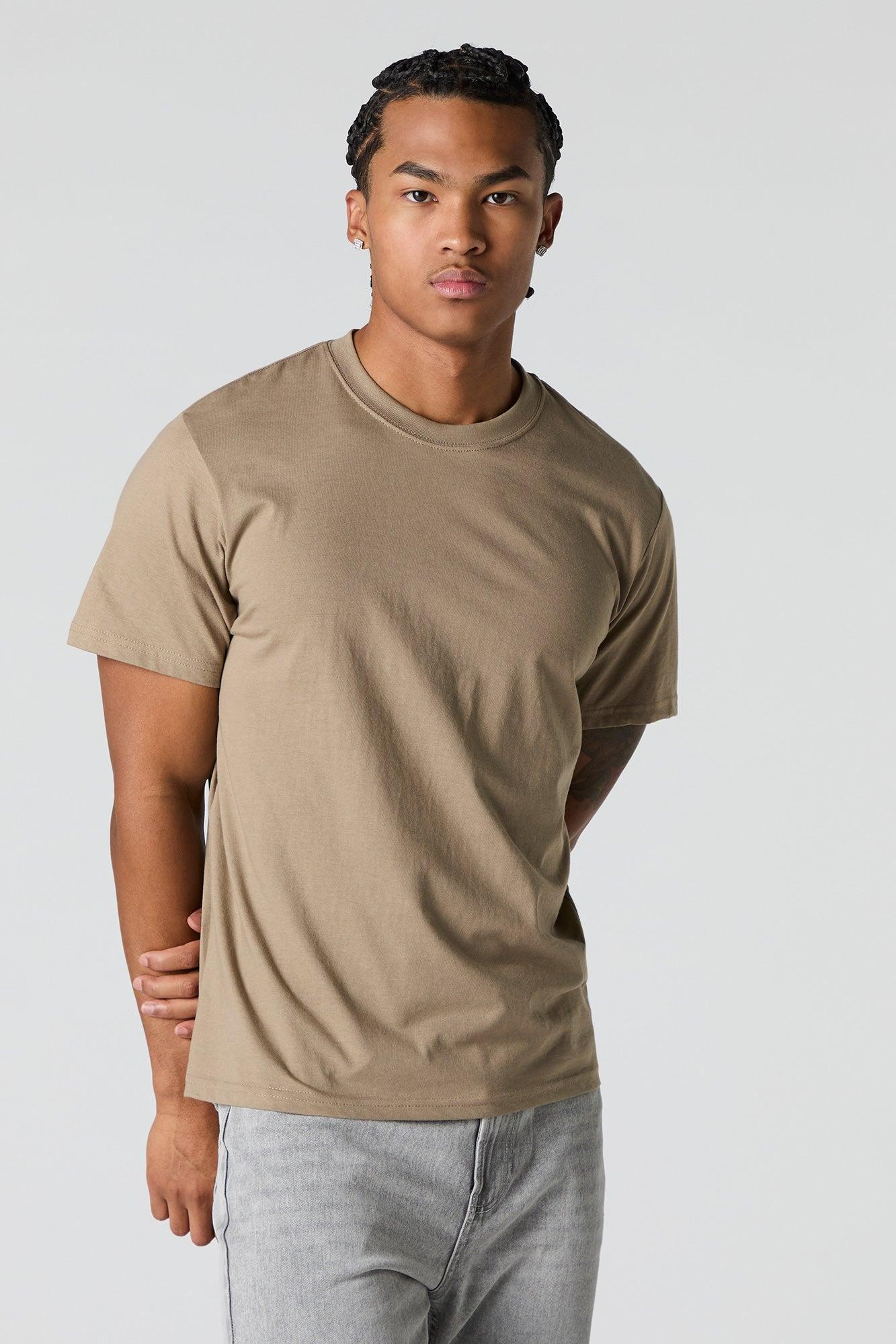 Solid Crewneck T-Shirt Male Product Image