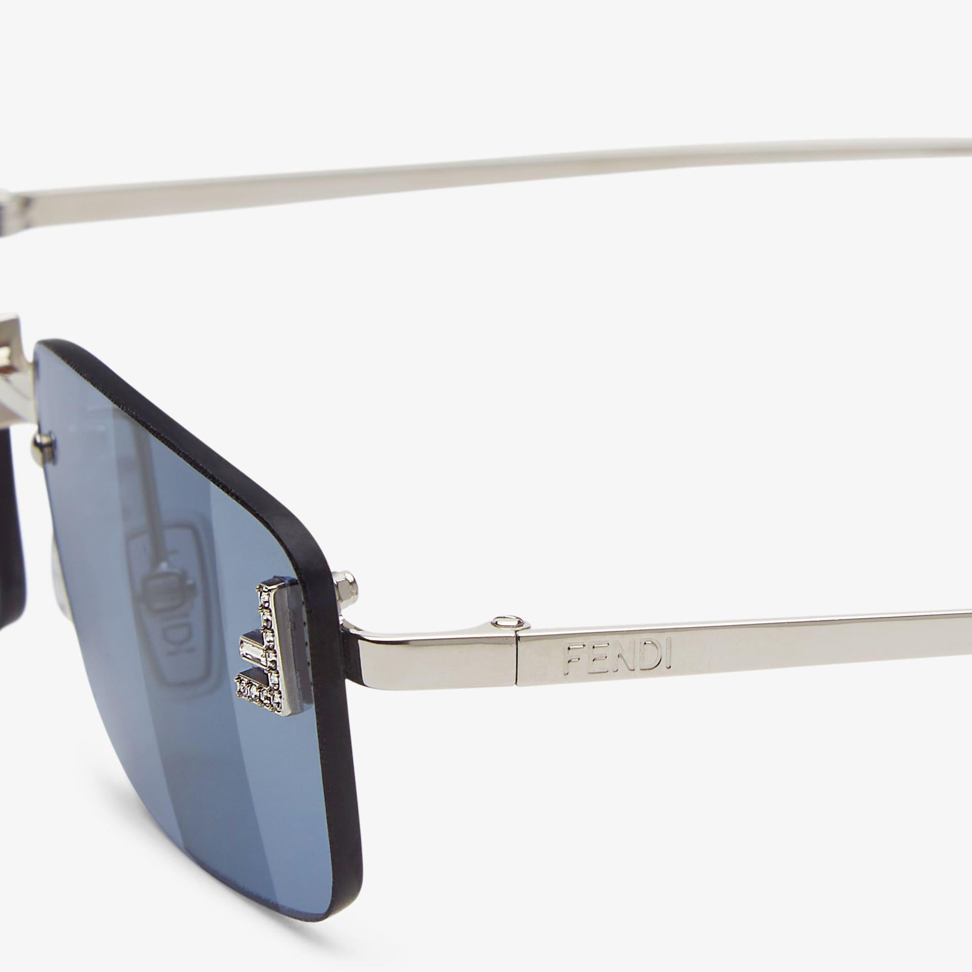 Fendi First CrystalPalladium-colored sunglasses with blue lenses Product Image