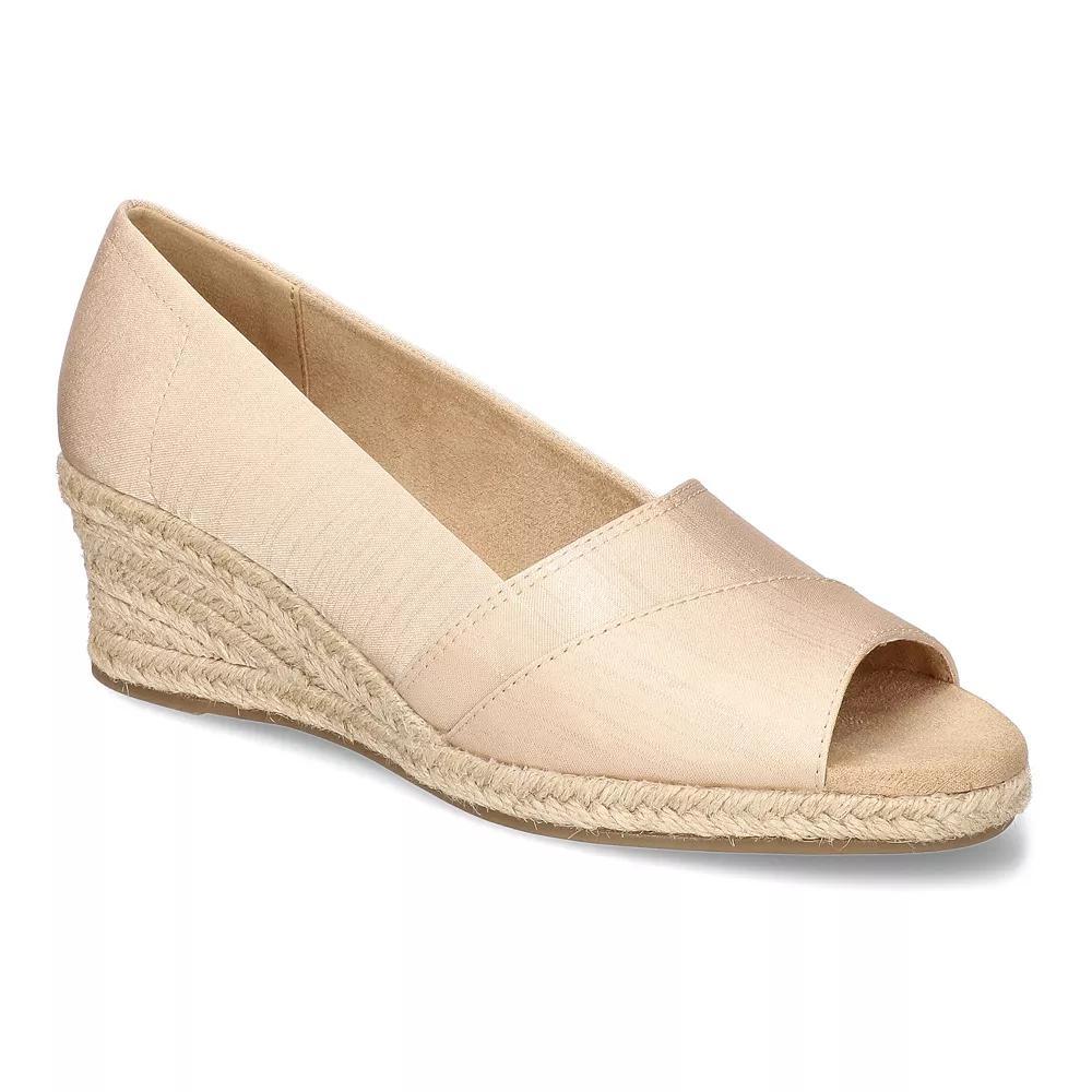 Easy Street Jasper Women's Wedge Sandals, Size: 12 Wide, Natural Thai Silk Product Image