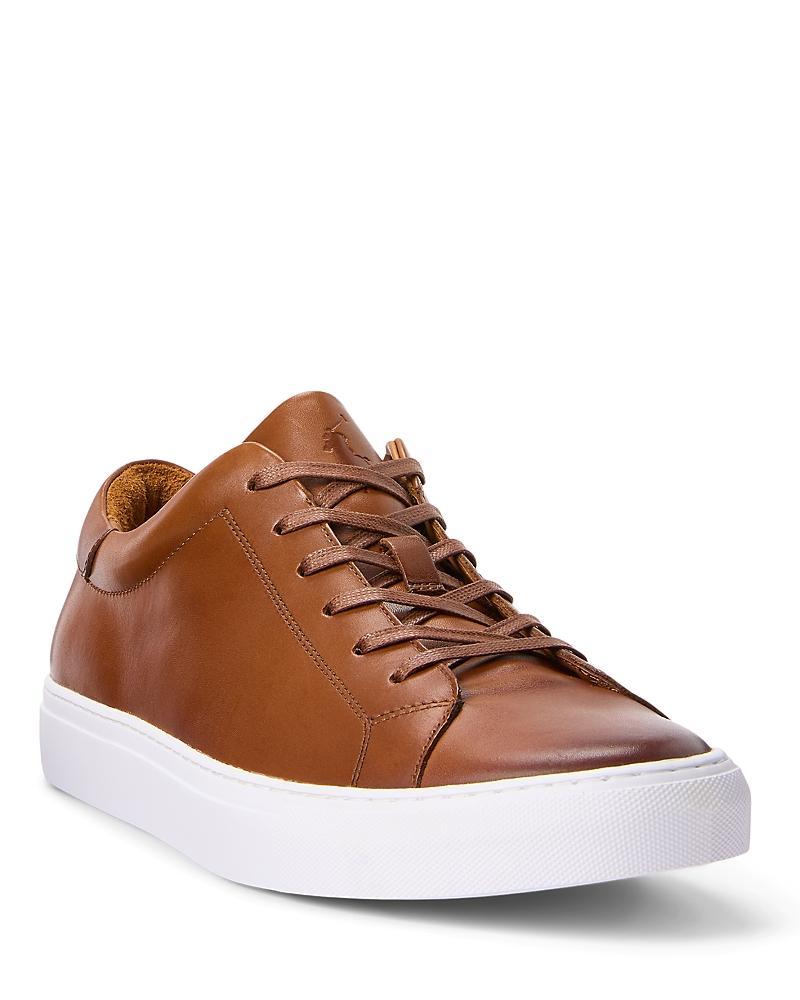 Polo Ralph Lauren Mens Jermain Leather Sneakers Product Image