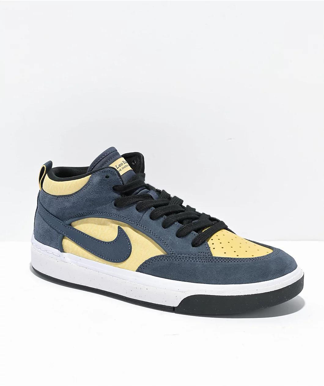 Nike SB Leo React Blue & Gold Skate Shoes Product Image