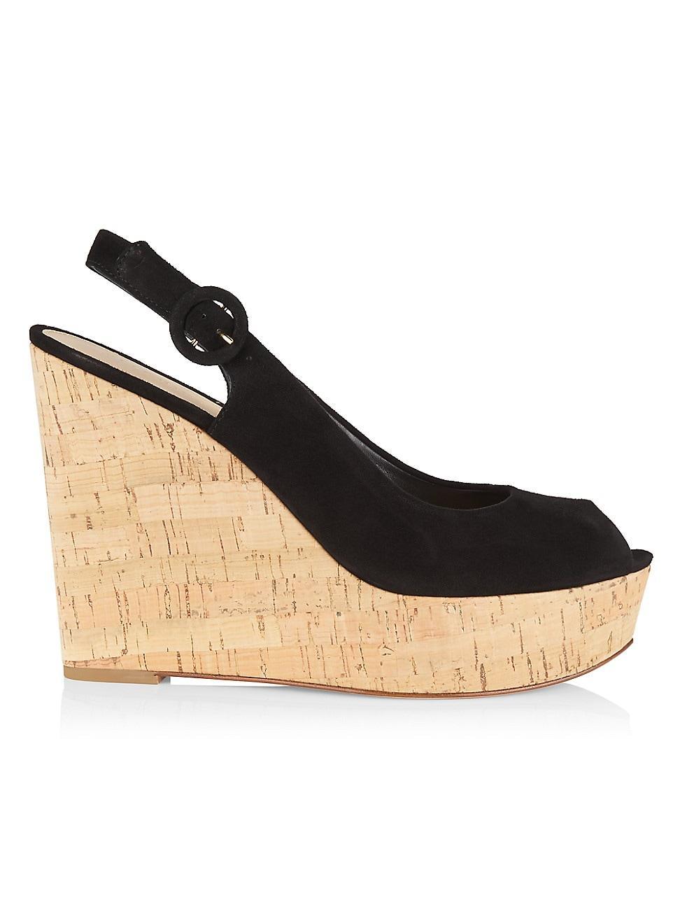 Womens Dali Suede Peep-Toe Wedge Sandals Product Image