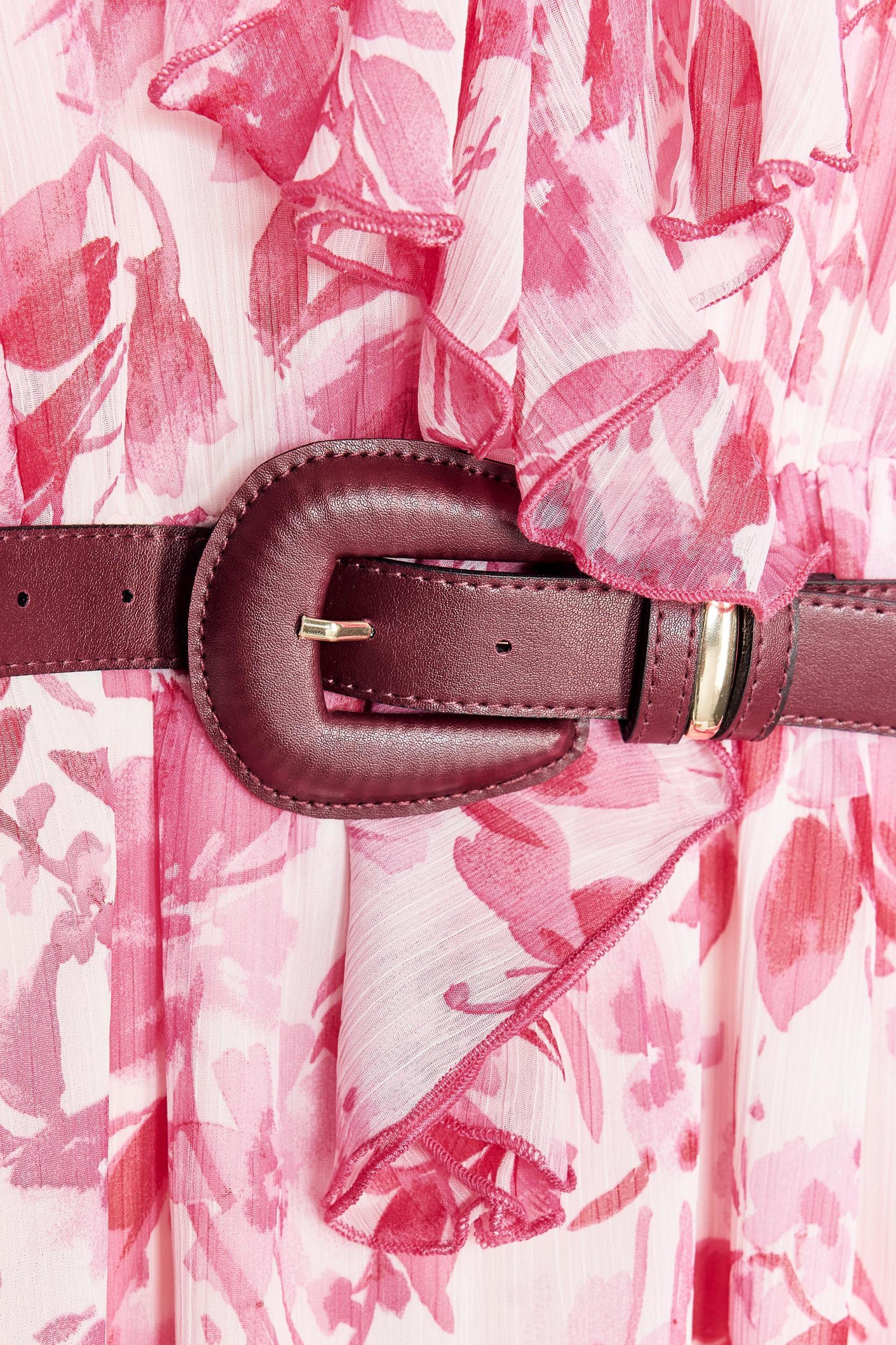 BELTED PRINTED MIDI DRESS Product Image