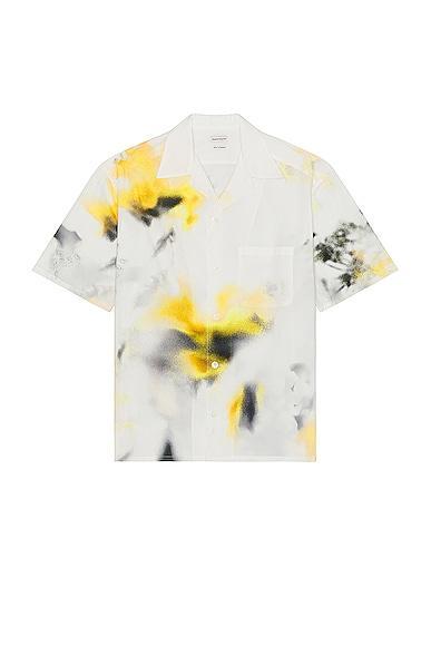 Alexander McQueen Printed Hawaiian Shirt in White Product Image