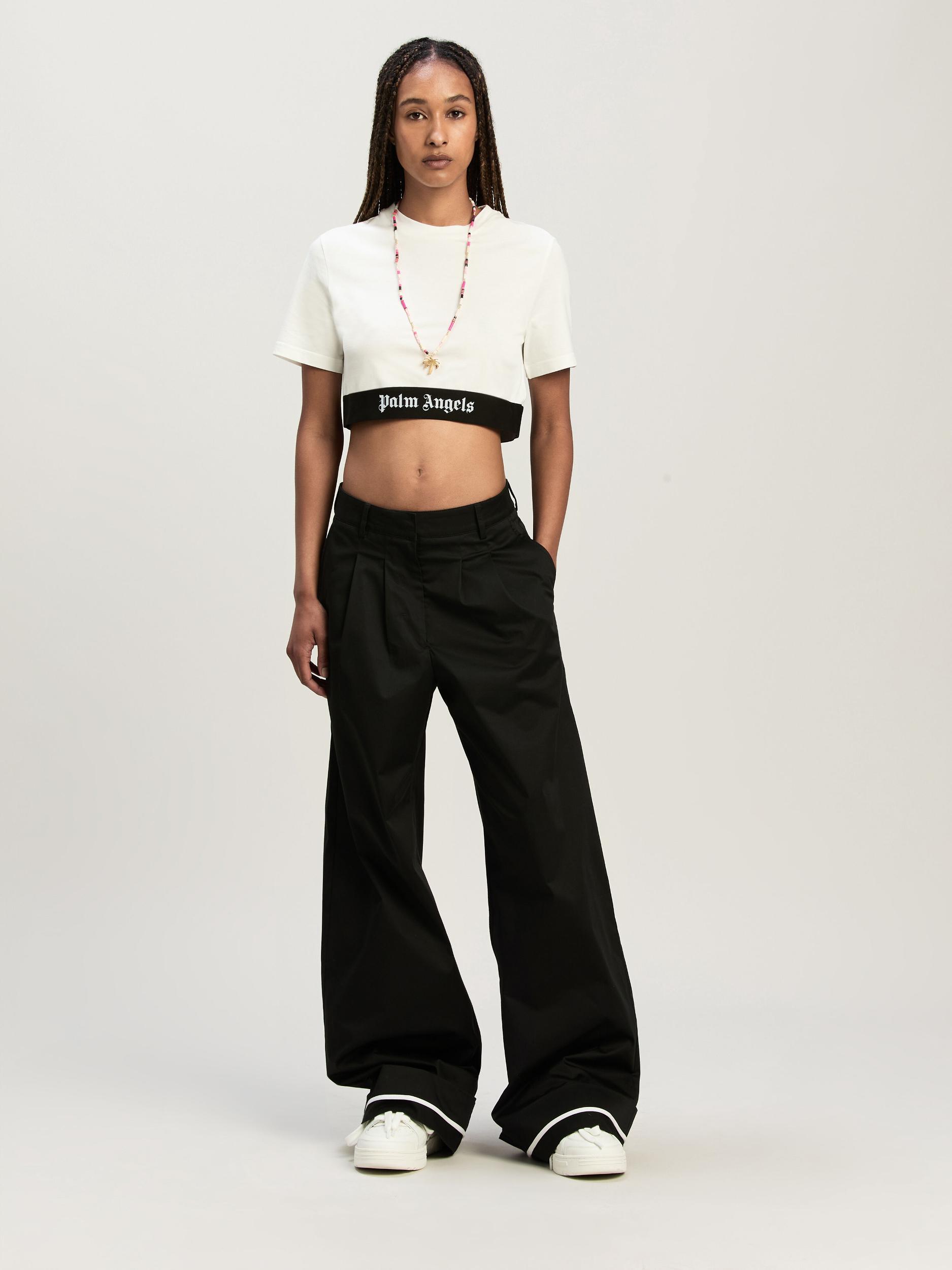 Classic Logo Tape Crop Tee Off White Bla Product Image