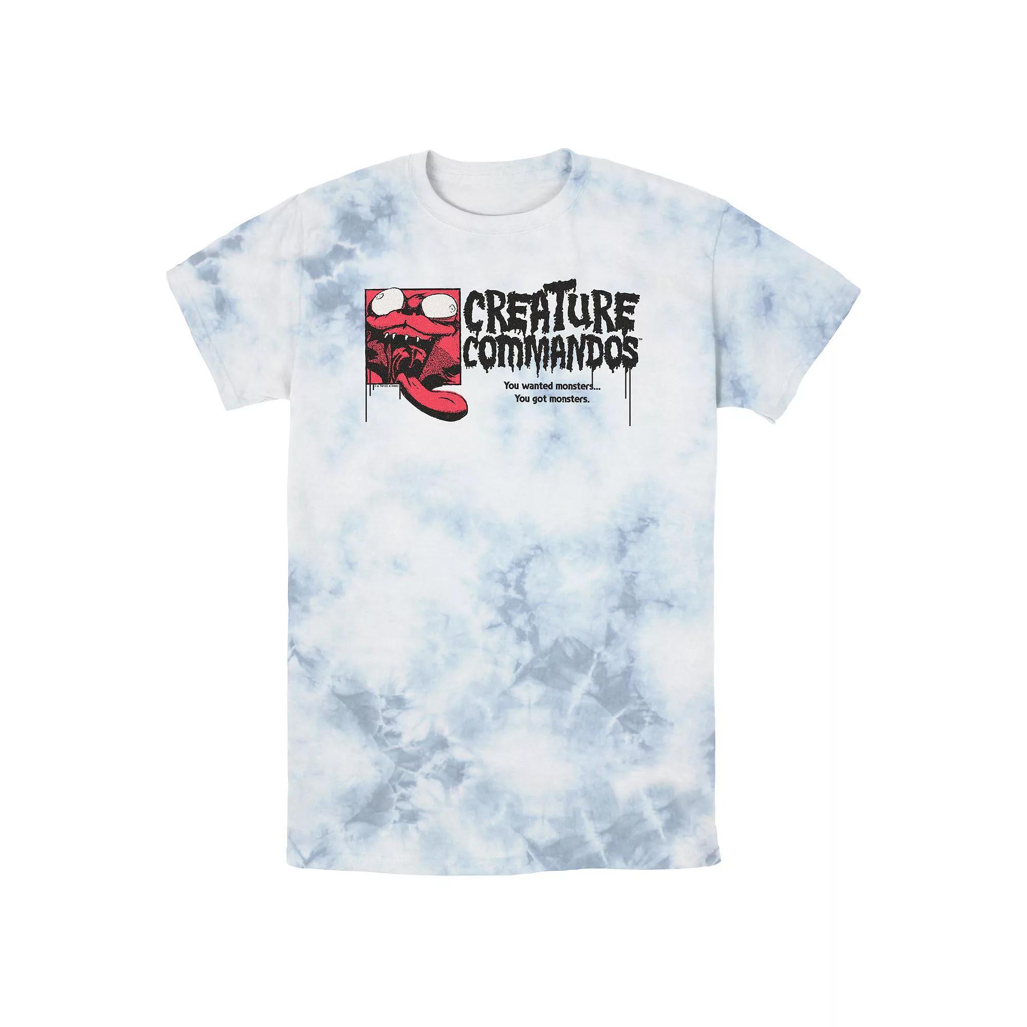 Men's Creature Commandos Weasel Crazy Portrait Bombard Wash Graphic Tee, Size: Medium, White Blue Product Image