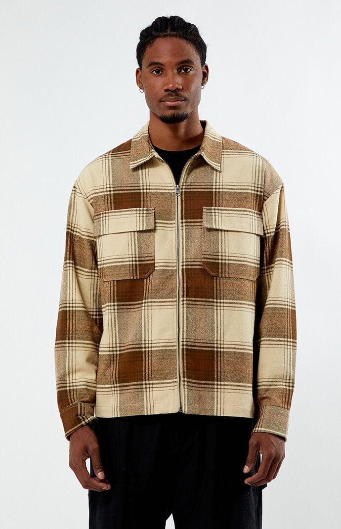 Men's Full Zip Flannel Shirt Product Image