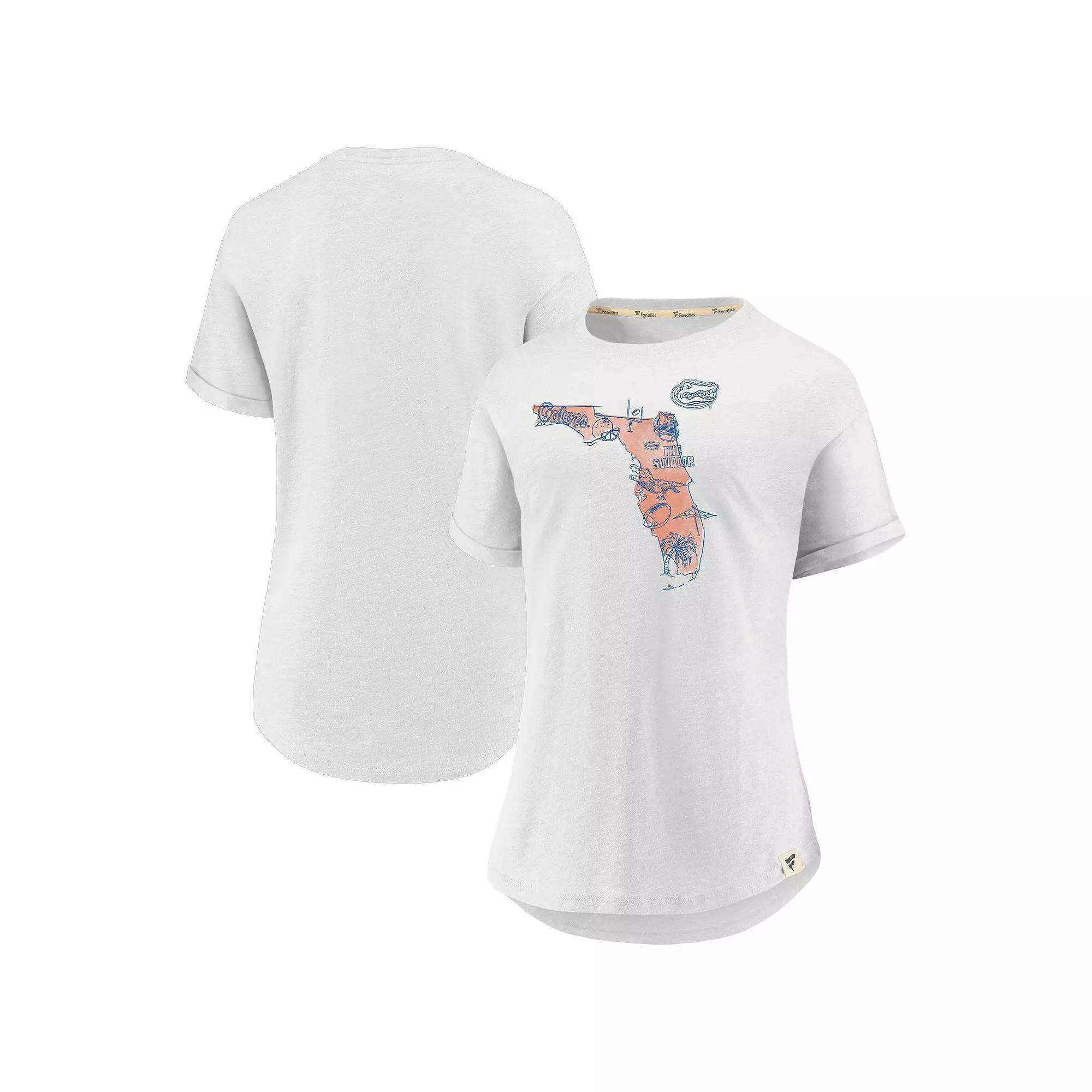 Women's Fanatics Branded White Florida Gators True Classics Home State T-Shirt, Size: Medium Product Image