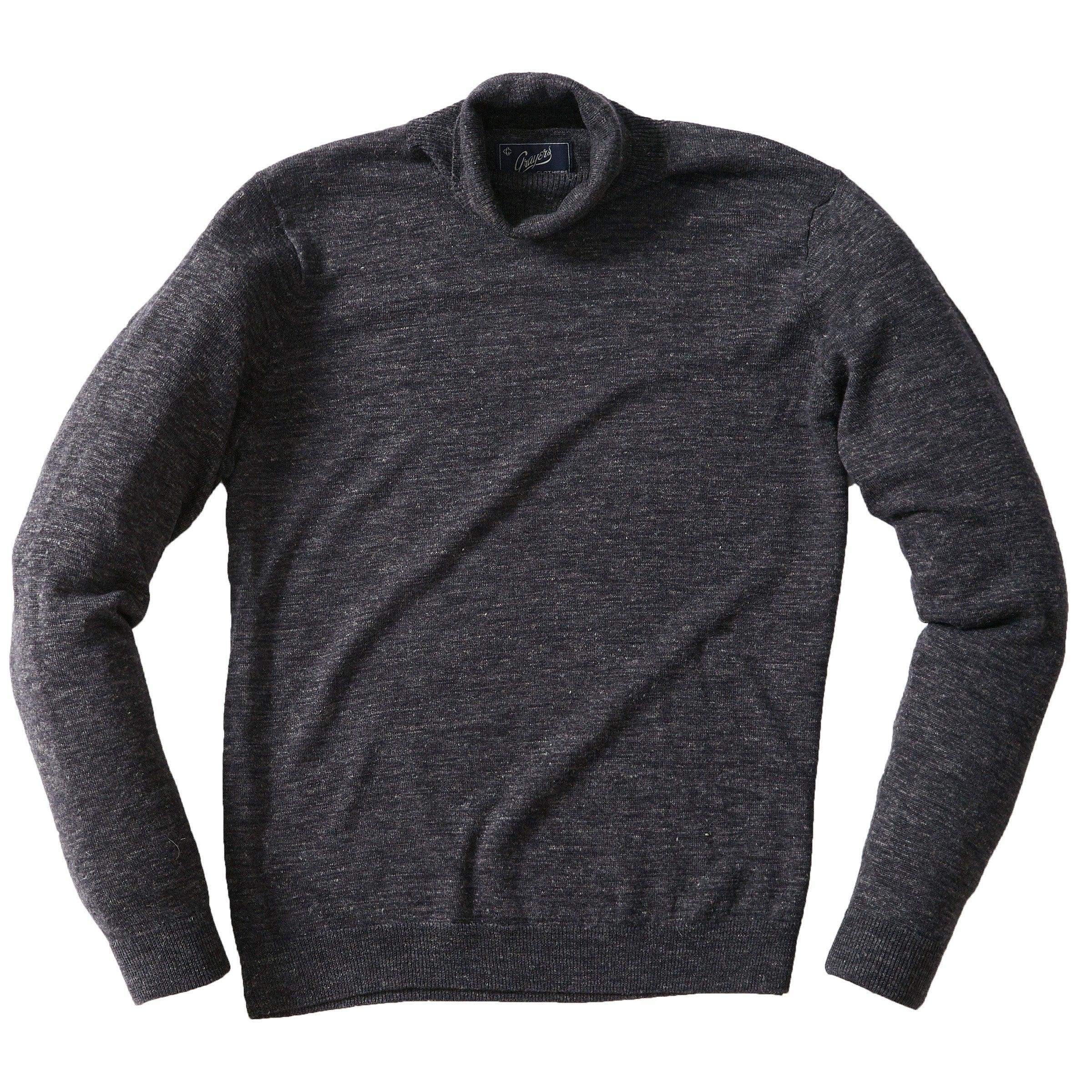 Smithfield Wool Linen Roll Neck - Charcoal (Final Sale)* Product Image
