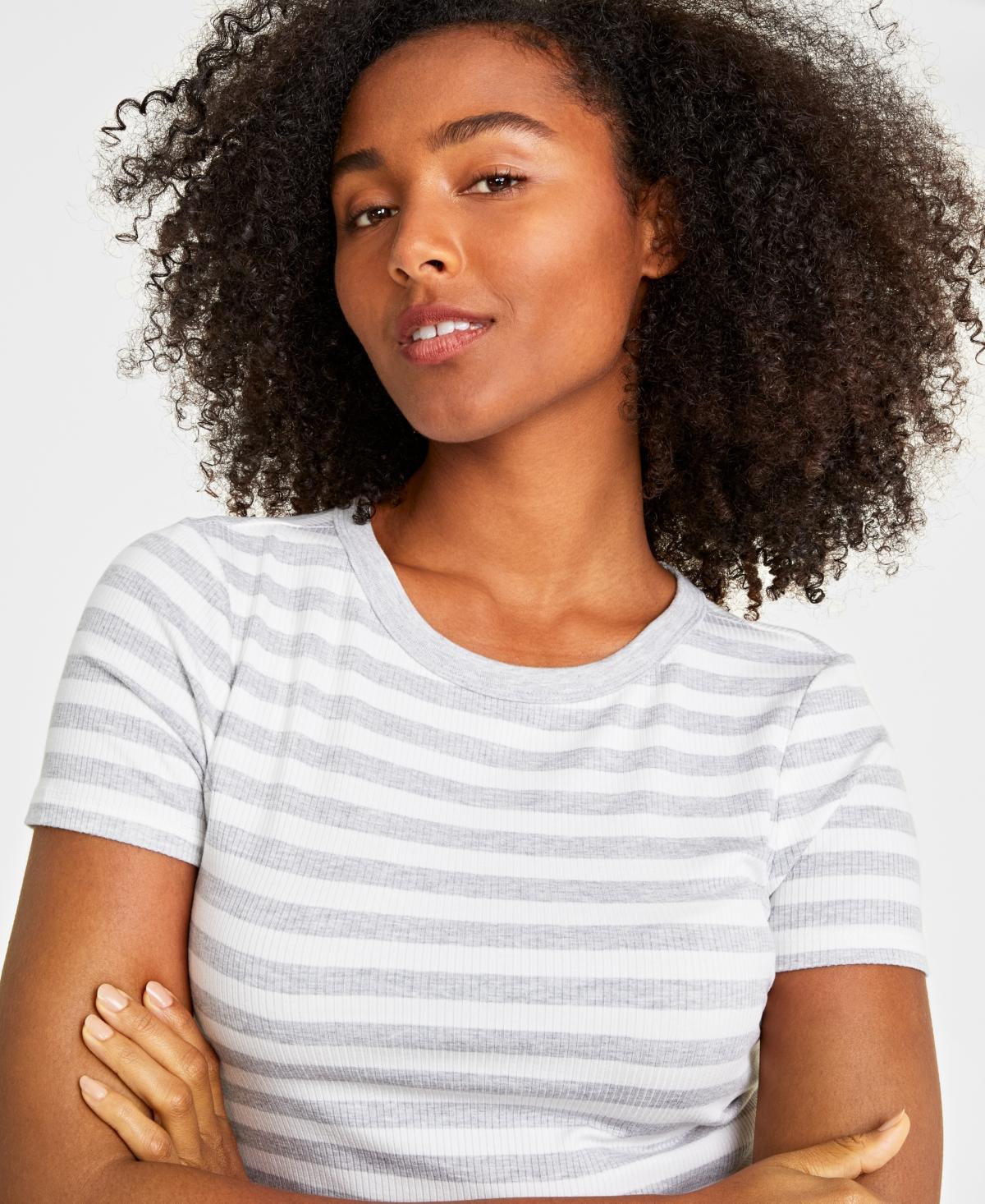 On 34th Womens Ribbed T-Shirt, Xxs-4X, Created for Macys - White Product Image