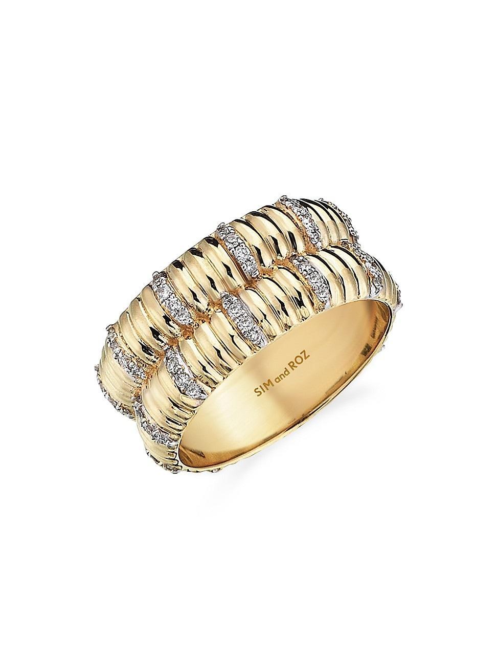 Womens Connected Double-Movement 14K Yellow Gold & 0.52 TCW Diamond Ring Product Image