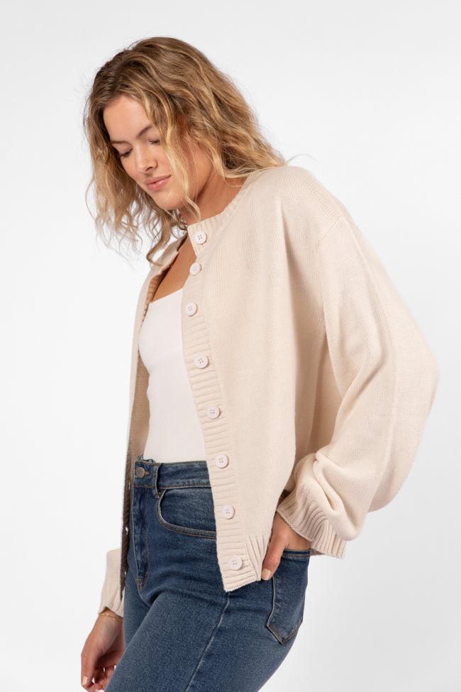All We Have Beige Button Front Cardigan FINAL SALE Product Image