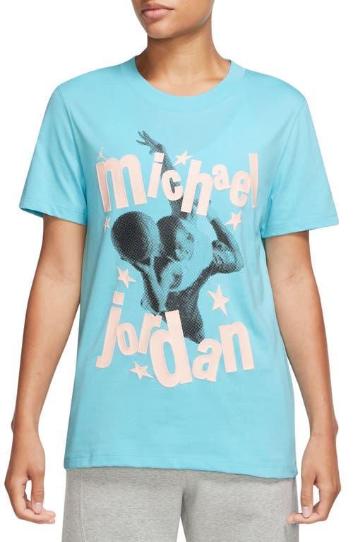 Jordan Womens Jordan Heritage Crew T-Shirt - Womens Bleached Aqua Product Image