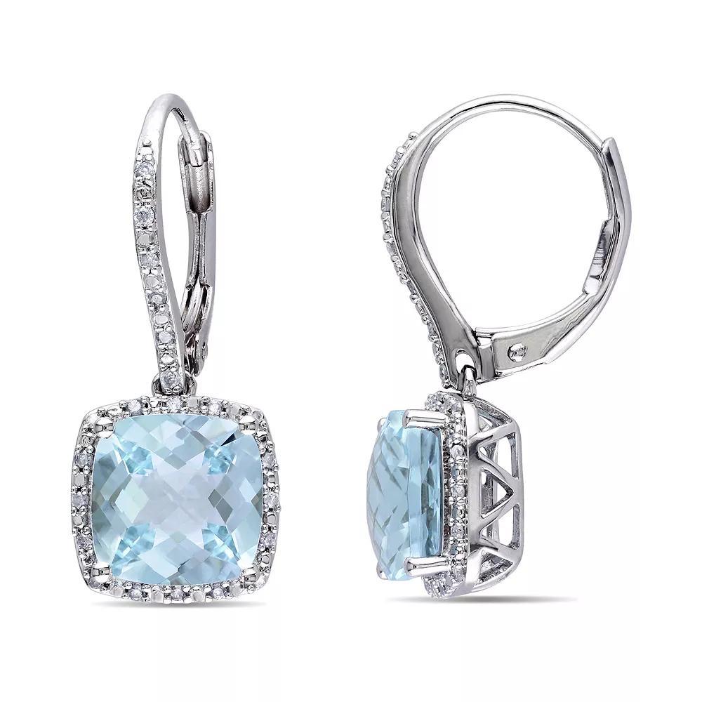 Stella Grace 1/5 Carat T.W. Diamond & Blue Topaz Drop Earrings, Womens, Sterling Product Image