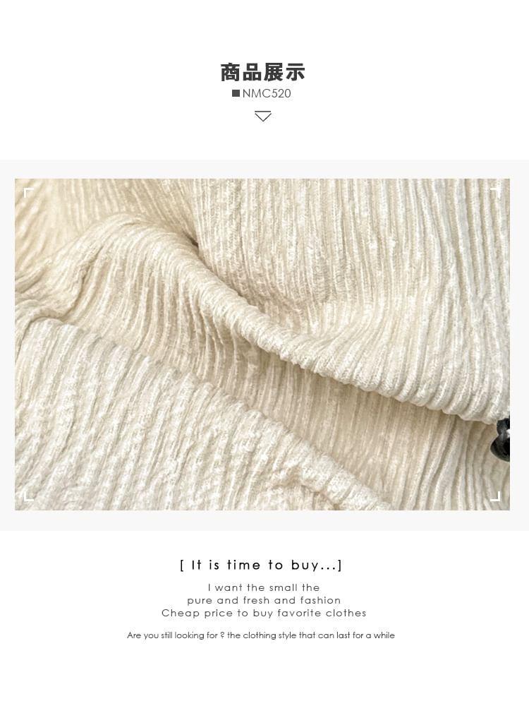 Textured Bow-Accent Square-Neck Blouse in 5 Colors Product Image