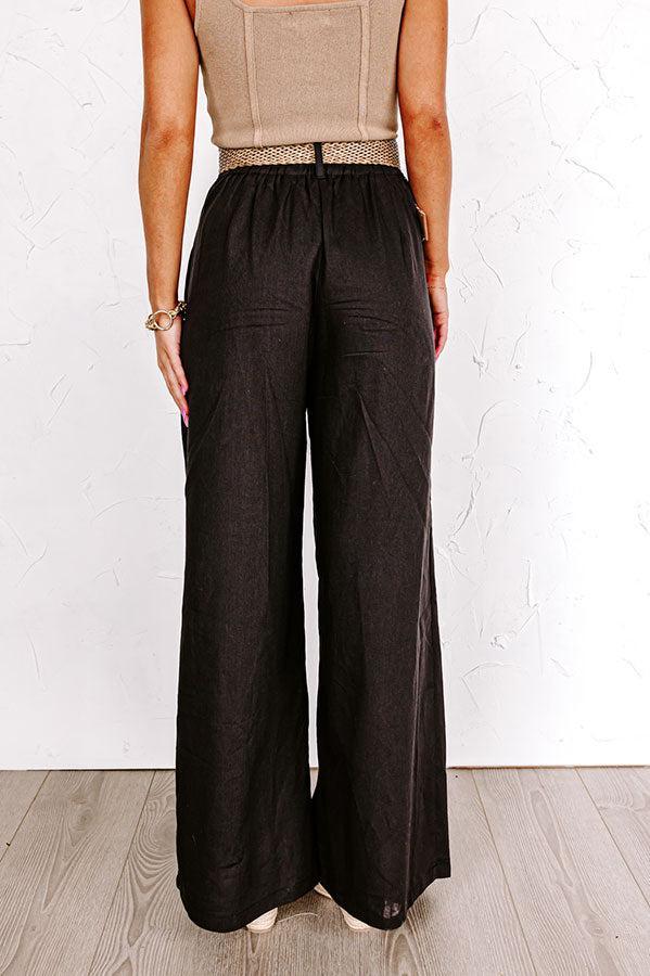 The Maris High Waist Linen-Blend Trousers Black Product Image
