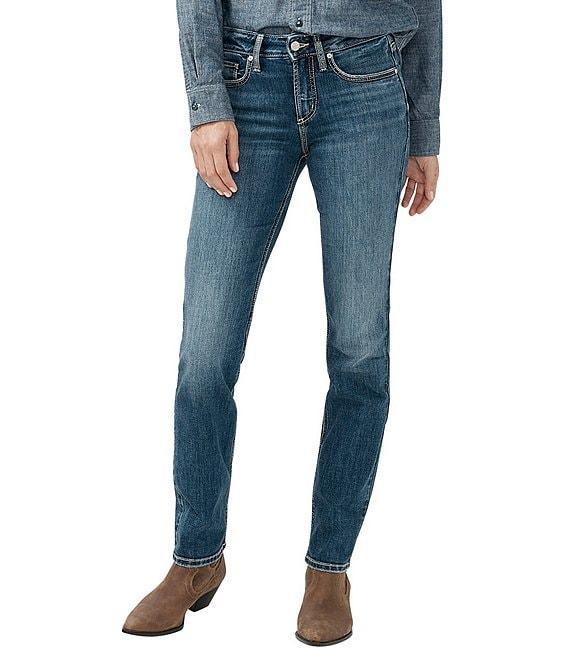 Silver Jeans Co. Suki Mid Rise Straight Leg Curvy Luxe Stretch Jeans Product Image