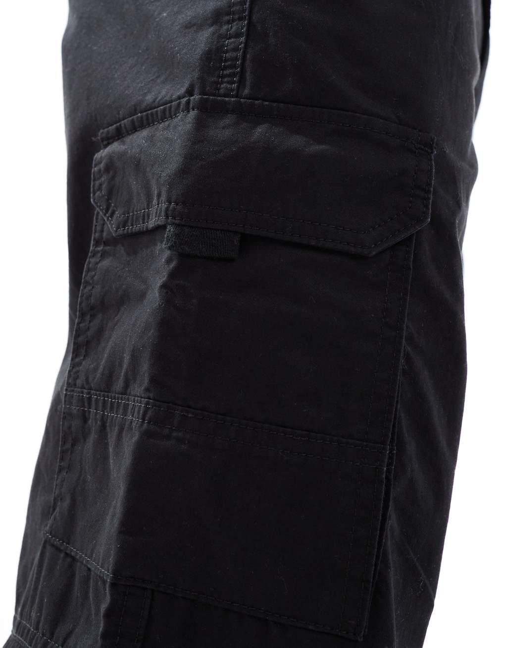 ADPT loose fit cargo pants in black Product Image