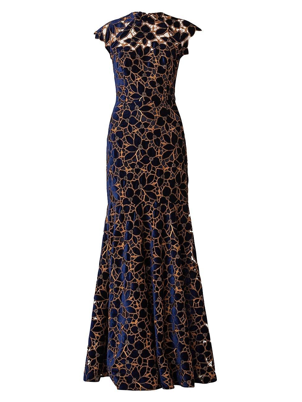 Womens Carlotta Floral Velvet Gown Product Image